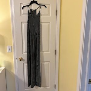 Olivia Rae black and white striped maxi dress, size medium